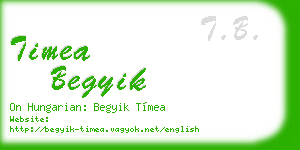 timea begyik business card